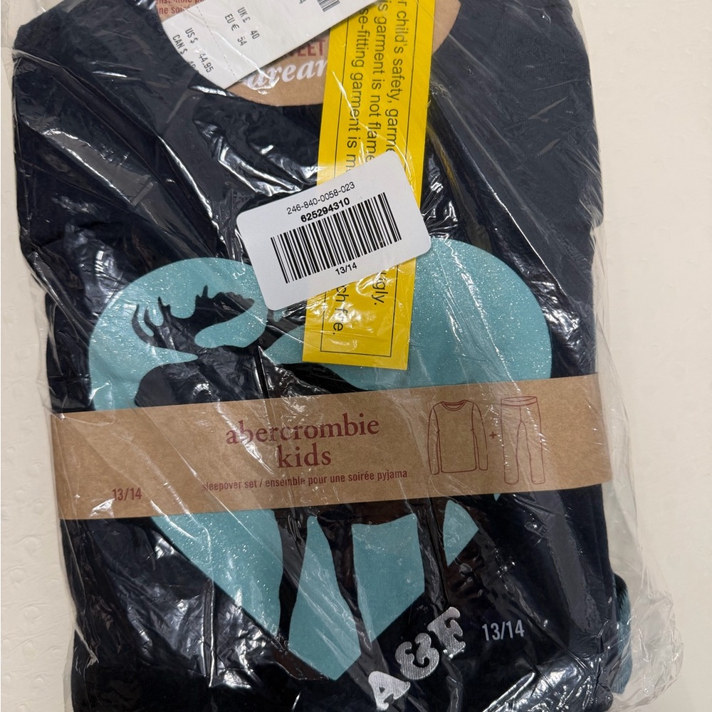 Abercrombie Kids Black and Blue Heart Pajama Set
